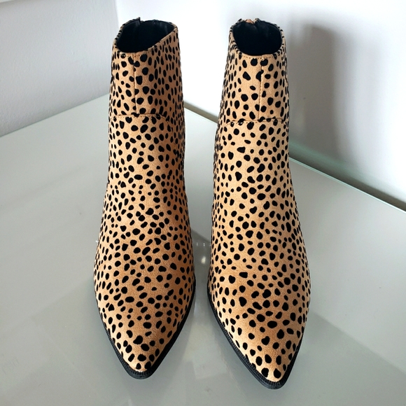 Cupid Leopard Print Suede Ankle Boot Ankle Zip Women Size 8.5 NWT - Picture 2 of 7
